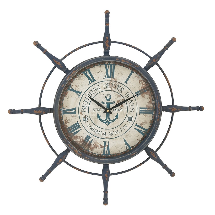 Nautical Decor Ship Wheel Clock