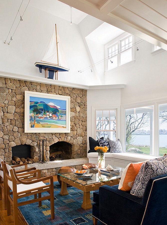 Traditional Living Room Nautical Design