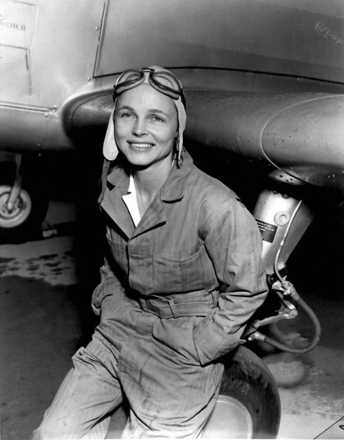 Mrs. Betty Gillies was the first woman pilot to be "flight checked" and accepted by the Women's Auxiliary Ferring Squadron. Mrs. Gillies 33 years of age, has been flying since 1928 and received her commercial license in 1930. She has logged in excess of 1400 hours flying time and is qualified to fly single and multi-engined aircraft. Mrs. Gillies is a member of the Aviation Country Club of Hicksville L.I. and is a charter member of '99, an international club of women flyers formed by Amelia Earhardt in 1929. (U.S. Air Force photo)