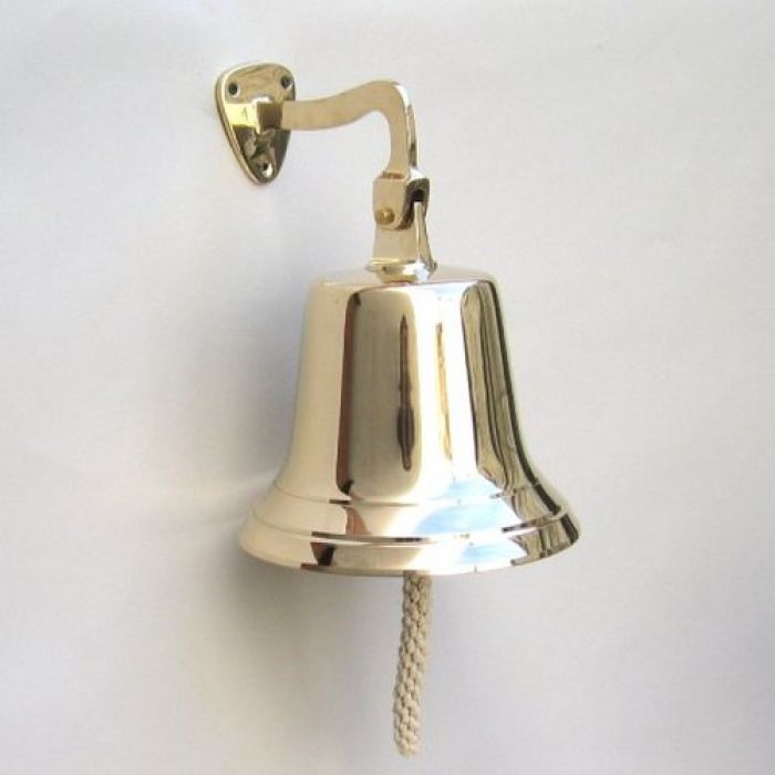 Solid Brass Ship's Bell with Wall Bracket